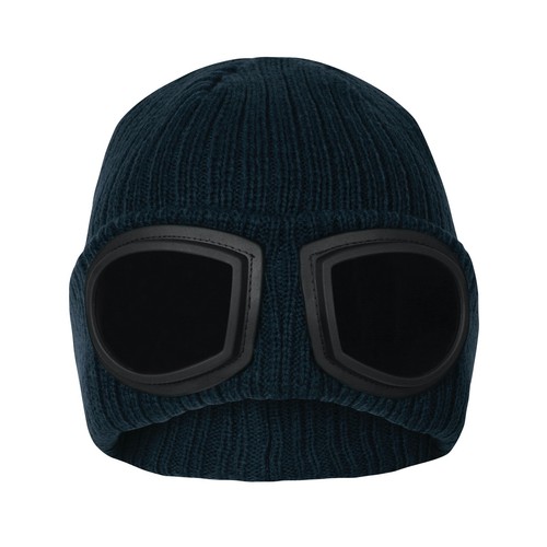LIFE SUPPLY, GOGGLE BEANIE, NAVY KNIT 