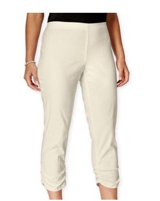 Style and Co Womens Khaki Capris Ankle Pants Mid Rise Comfort Waist Sz M for sale online eBay