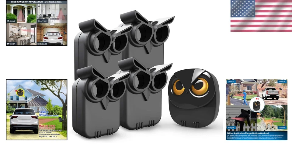 Expandable Outdoor Motion Sensor System with 1 Receiver & 4 Weatherproof Sensors - Image 2 of 4