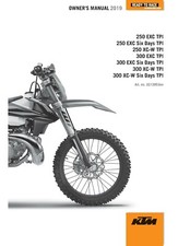 KTM Owners Manual Book Guide 2019 300 XC-W TPI US  2019 300 XC-W Six Days TPI US