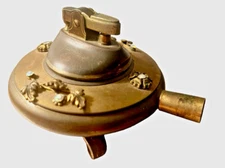 Vintage Supreme Excellent Cigarette Lighter Japan Table Top Floral Design