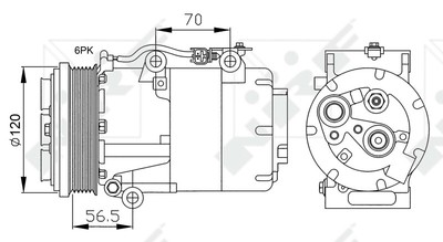 NRF 32250 COMPRESSOR, AIR CONDITIONING FOR FORD, VOLVO