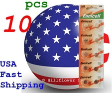 10 pcs AG5 LR48 G5 393 LR754 Card 1.5V 0 Hg Alkaline Battery