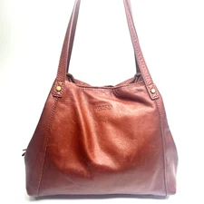 AMERICAN LEATHER Co Liberty Shopper Tote Shoulder Handbag Whiskey Brown