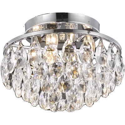 HALLWAY BATHROOM BEDROOM KITCHEN CRYSTAL CHANDELIER FLUSH MOUNT 4 LIGHT 14''