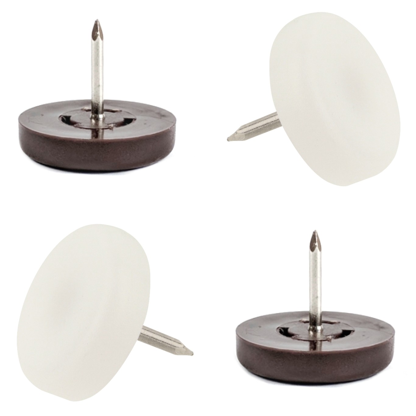 30mm Nylon Furniture Glides, Pack of 24 NailOn Chair Sofa FeetMade in