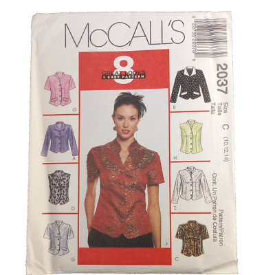 McCall's 2037 Pattern Misses' Tops Long Short Sleeved Princess Seam C 10-14 UC