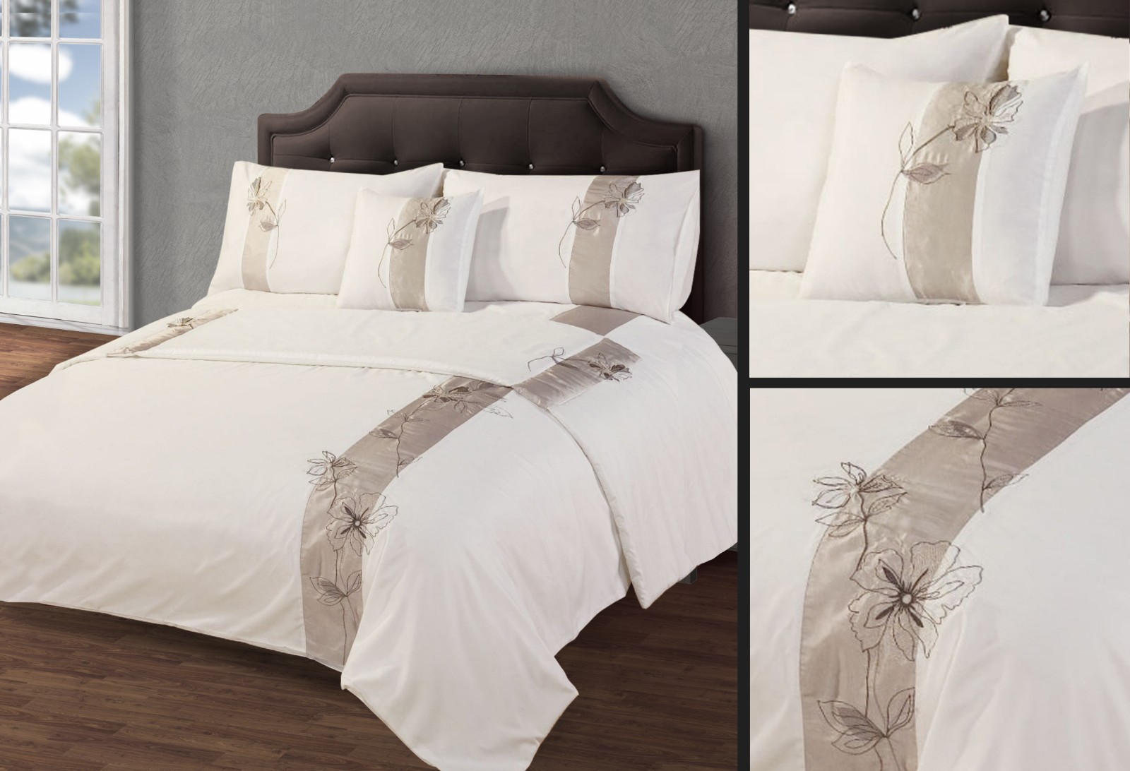 Complete Bedding Set Bed in Bag 5pc Duvet Cover Cushion Runner Luxury