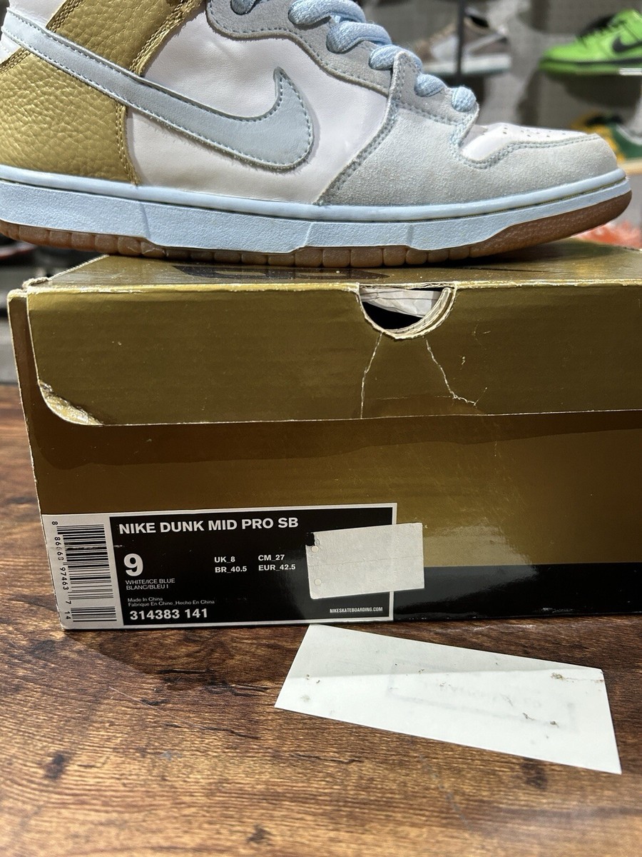 Size 9 Nike SB Dunk Mid Pro “Clubber Lang” Mr. T 314383-141 Size 9 Nike SB Dunk Mid Pro “Clubber Lang” Mr. T 314383-141