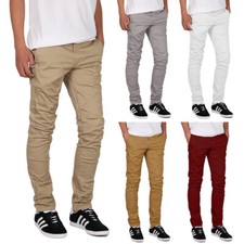 DM Men's Stretch Twill Skinny Chino Pants Size 30-44