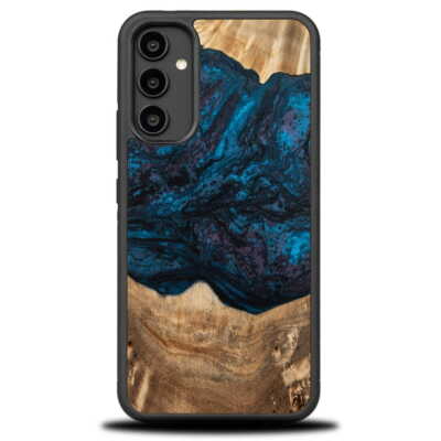 Handyhülle für Galaxy A34 5G Bewood Unique Planets Neptun Holzhülle Case Etui