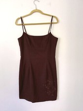 Vintage City Triangles Purple Y2K / 90s Mini Dress with Embroidered Flower Detai