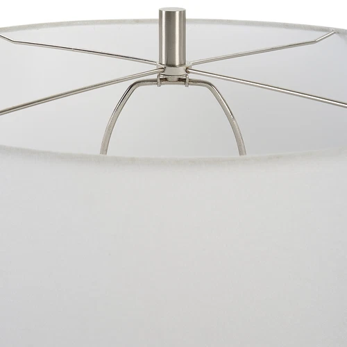 Mottled Sky Blue Cobalt Ceramic Table Lamp 27 in Oval Egg Shape Soft Elegant - Picture 6 of 7