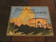 Vintage Color Lithograph Ste Anne De Beaupre Souvenir Booklet Canada 