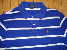 POLO RALPH LAUREN MEN'S STRIPE PIQUE CLASSIC FIT POLO SHIRT SIZE XL GREAT 