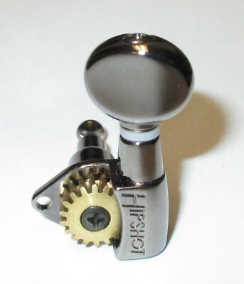 Hipshot Classic Open Guitar Tuners Treble-Side ('lefty') Qty-6 Cosmo Black - NOS