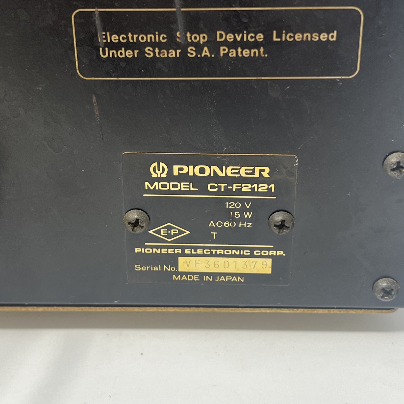 Pioneer Stereo Cassette Tape Deck Model CTF2121 Audiophile Silver