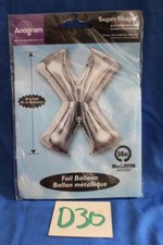 D30G ANAGRAM 32" SILVER FOIL LETTER "X" PARTY BALLOON