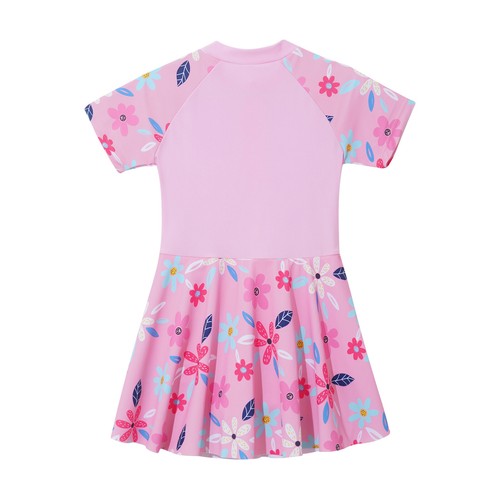 Kinder Mädchen Jumpsuit Badekleid Einteiler Badeanzug Rush Guard Pool Strand Bademode - Bild 9 von 17