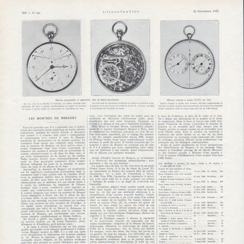 Breguet - Les montres de Breguet - - Article de presse 1923 - Foto 1 di 3