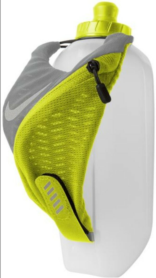 NIKE Large Handheld Flask Water Bottle Gray/Volt Reflective Running Hiking