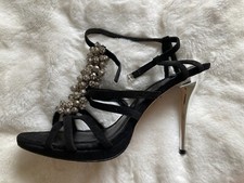 Black Sand  Dune  black suede evening  party sandals  shoes    UK 6,5   EUR  40