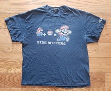 Vintage Nintendo Mario T-Shirt Large Size Matters Mushroom Video Game N64 Faded