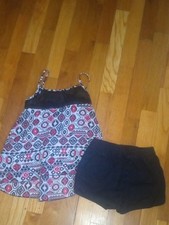 girl 5 black shorts and spaghetti strap tank sequin accent