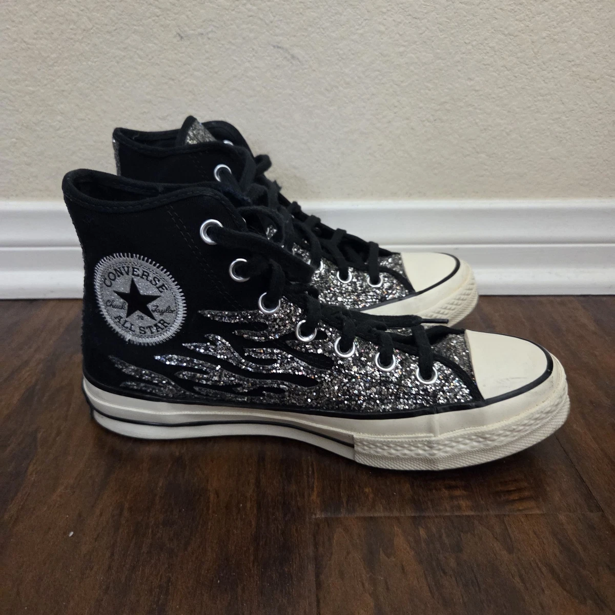 Converse Chuck 70 High Archival Glitter Flame - Black Egret W for