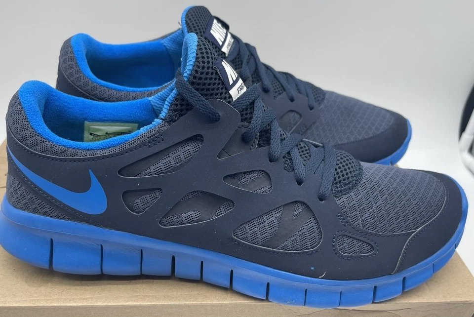 Nike Free Run +2, Thndr Blue/ PHT BL-OBSDN-White,540244-444, Men’s Sz 11.5 - Photo 3/4