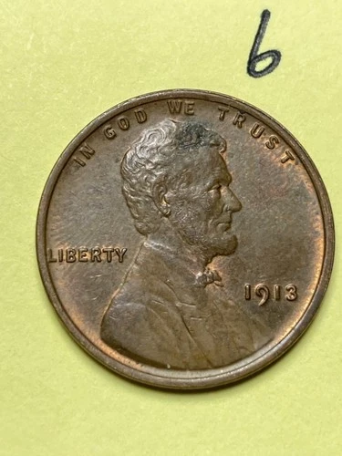 1913 LINCOLN WHEAT CENT,  high condition coin, XF-AU #6