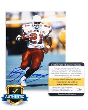 Barry Sanders Signed 8x10 Photo Auto Oklahoma State Cowboys HOF Pro Cert COA 