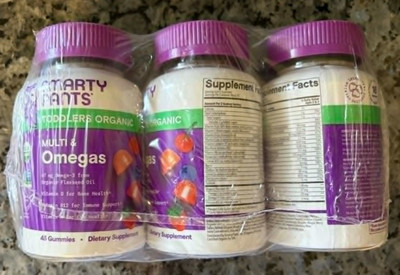 Smarty Pants Toddlers Organic Multi & Omegas Gummies 45 Count Pack of 3 EXP 4/27