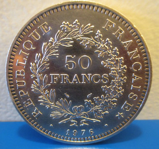 Pièce Argent 50 Francs HERCULE 1976