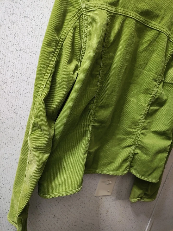 Geoffrey Beene Corduroy Jacket Lime Green Size 8 Stretch Clean - Image 4 of 4