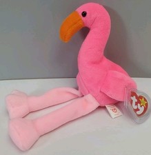Vintage Ty Beanie Baby 1995 Pinky the Flamingo 4th Gen Tag PE Pellets (17)