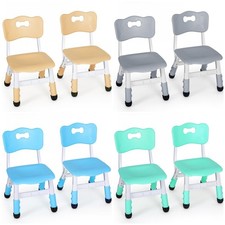 2 PCS Kids Desk Chairs Plastic Children's Seat Height Adjustable Furniture