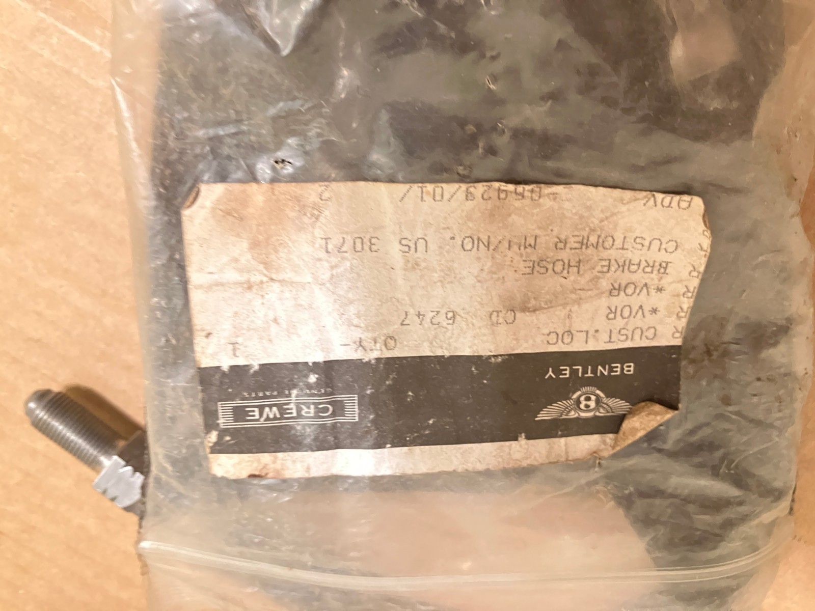 Rolls Royce  2 NOS Hydraulic or Brake  Hoses CD6247 from a RR Shop that Closed