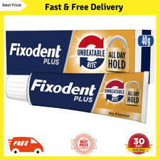 Fixodent Plus Unbeatable Bite Denture Adhesive, Flavour Free 40g