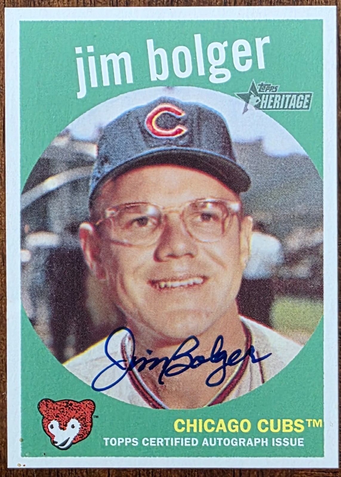 2008 TOPPS HERITAGE JIM BOLGER CHICAGO CUBS REAL ONE AUTOGRAPH #ROA-JB2 NM/MT