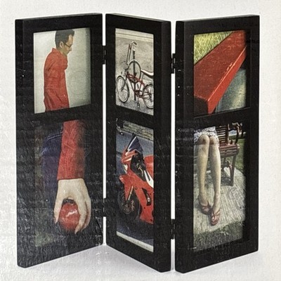 Umbra Shoji Multi Photo Frame Black 6 Photo Freestanding Holds 4x6 & 4x4 in
