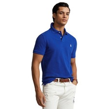 Polo Ralph Lauren Polo Shirt Mens M Cotton Blue Custom Slim Fit Pony Logo