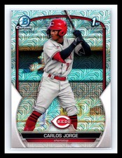 Carlos Jorge – 2023 Bowman Chrome 1st Bowman Mojo Refractor RC #BCP-120