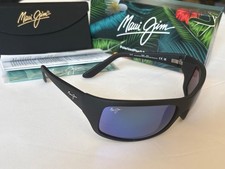 New Maui Jim Peahi Polarized Sunglasses Black/Blue Hawaii Mirror Glass 202-2M