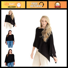 Mantón poncho de mezcla de cachemir para mujer - Acogedor topper de viento comercial, elegante envoltura