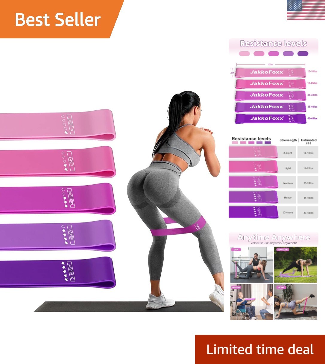 , Resistance Bands Exercise Bands For Home Fitn...