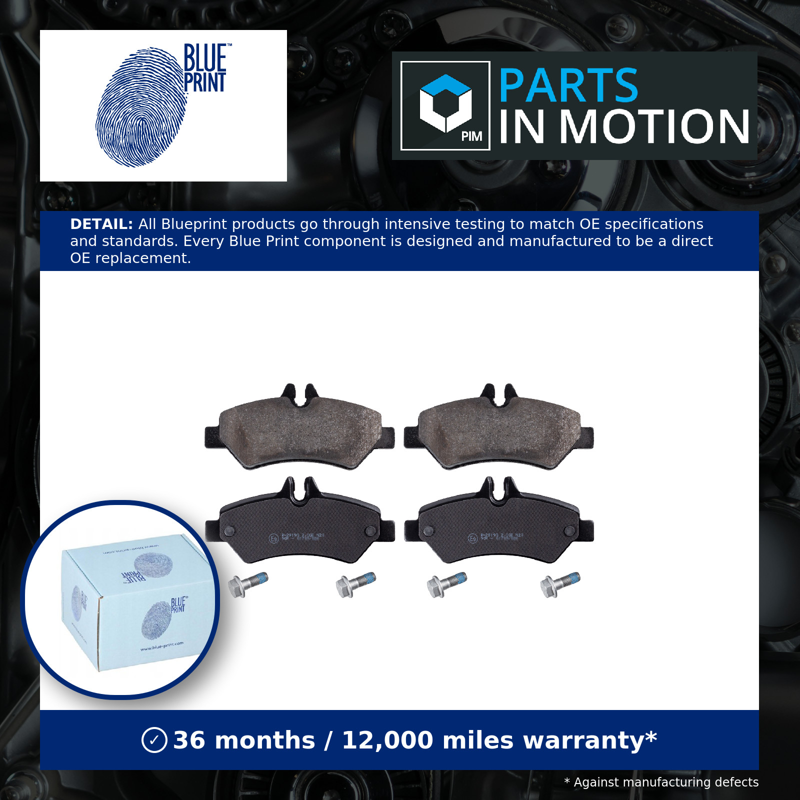 Brake Pads Set fits VW CRAFTER 2E 2.5D Rear 06 to 13 Blue Print 2E0615405B New
