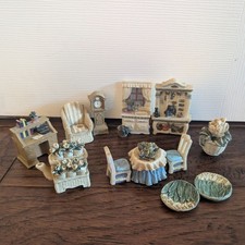 Vintage Avon Victorian Memories miniature Resin Figurines Kitchen Living room