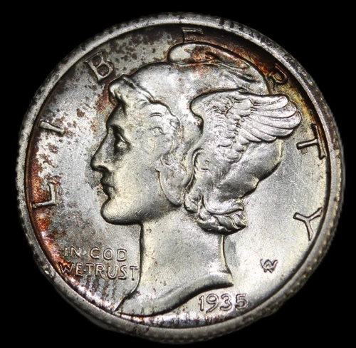 1935 10C Mercury Dime- bu / free shipping- jam433