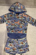 Polo Ralph Lauren Boys 2pc Hoodie  Shorts Set Tropical Floral Blue 4